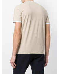 T-shirt à col rond beige Paolo Pecora