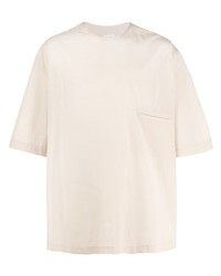 T-shirt à col rond beige Lemaire