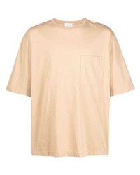 T-shirt à col rond beige Lemaire