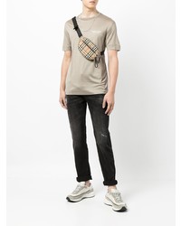 T-shirt à col rond beige Emporio Armani