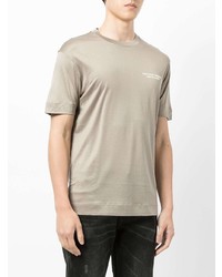 T-shirt à col rond beige Emporio Armani