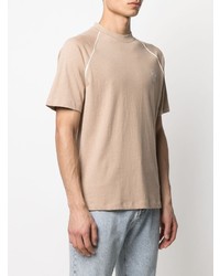 T-shirt à col rond beige Brunello Cucinelli