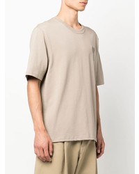 T-shirt à col rond beige Ami Paris