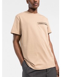 T-shirt à col rond beige Alexander McQueen