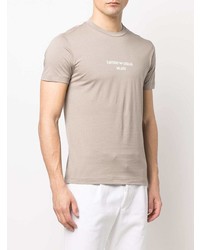 T-shirt à col rond beige Emporio Armani