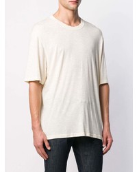 T-shirt à col rond beige Ami Paris