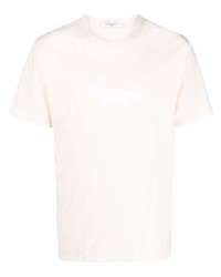 T-shirt à col rond beige MAISON KITSUNÉ