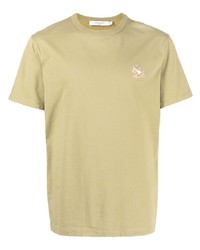 T-shirt à col rond beige MAISON KITSUNÉ