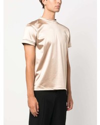 T-shirt à col rond beige MM6 MAISON MARGIELA