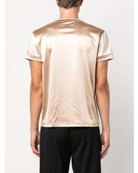 T-shirt à col rond beige MM6 MAISON MARGIELA