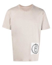 T-shirt à col rond beige MM6 MAISON MARGIELA