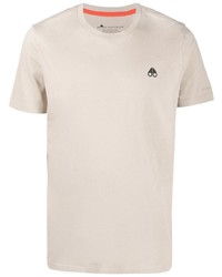 T-shirt à col rond beige Moose Knuckles