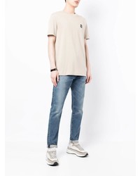 T-shirt à col rond beige Emporio Armani