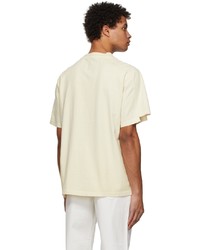 T-shirt à col rond beige Feng Chen Wang