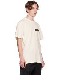 T-shirt à col rond beige Alexander McQueen