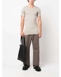 T-shirt à col rond beige Rick Owens