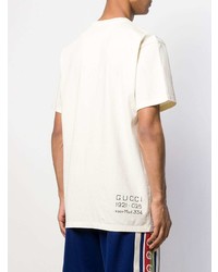 T-shirt à col rond beige Gucci