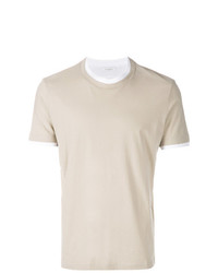 T-shirt à col rond beige Paolo Pecora