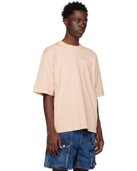 T-shirt à col rond beige Sacai