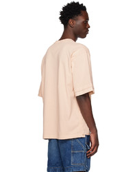 T-shirt à col rond beige Sacai