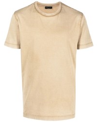 T-shirt à col rond beige Roberto Collina