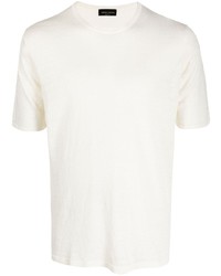 T-shirt à col rond beige Roberto Collina