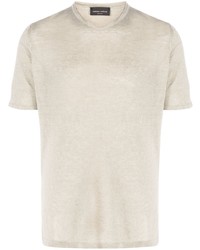 T-shirt à col rond beige Roberto Collina