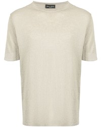 T-shirt à col rond beige Roberto Collina