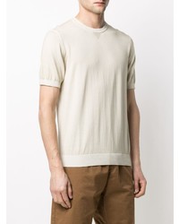 T-shirt à col rond beige Eleventy