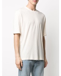 T-shirt à col rond beige Ami Paris