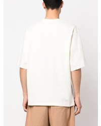 T-shirt à col rond beige MSGM