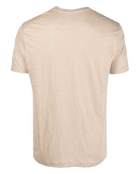 T-shirt à col rond beige Majestic Filatures