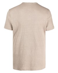 T-shirt à col rond beige Majestic Filatures