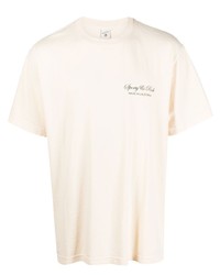 T-shirt à col rond beige Sporty & Rich