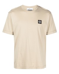 T-shirt à col rond beige Stone Island