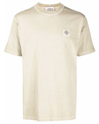 T-shirt à col rond beige Stone Island