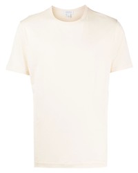 T-shirt à col rond beige Sunspel