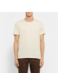 T-shirt à col rond beige Maison Margiela