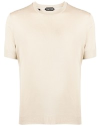 T-shirt à col rond beige Tom Ford