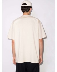 T-shirt à col rond beige Balenciaga