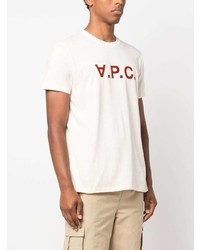 T-shirt à col rond beige A.P.C.