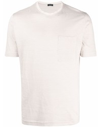 T-shirt à col rond beige Zanone