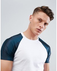 T-shirt à col rond blanc et bleu marine ASOS DESIGN
