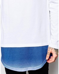 T-shirt à col rond blanc et bleu marine Asos