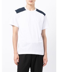 T-shirt à col rond blanc et bleu marine Comme des Garcons Homme Deux