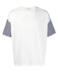 T-shirt à col rond blanc et bleu marine Ma'ry'ya