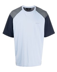 T-shirt à col rond blanc et bleu marine Qasimi