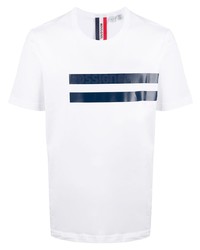 T-shirt à col rond blanc et bleu marine Rossignol