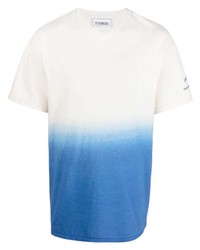 T-shirt à col rond blanc et bleu Iceberg