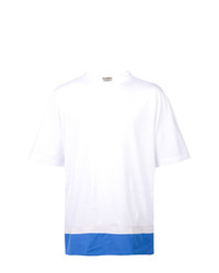 T-shirt à col rond blanc et bleu Marni
